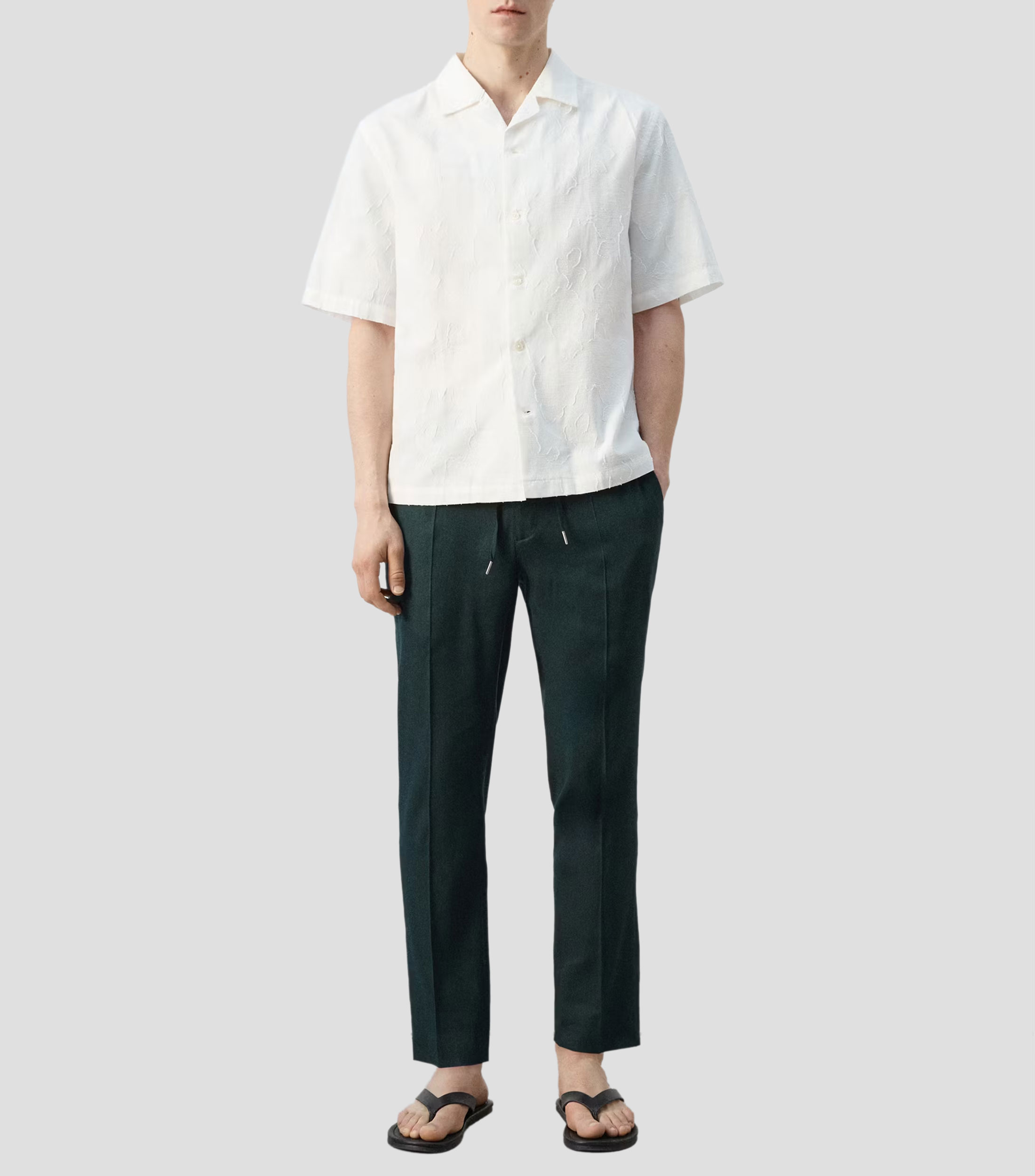 Camisa lisa manga corta Hombre